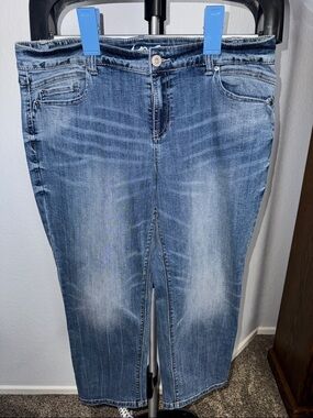 INC International Concepts Light Blue Straight-Leg Jeans Skirt